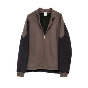 Dries Van Noten Quilted Sleeve Half-Zip Pullover – Made in Portugal – Size Large